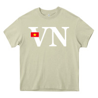 Mossy Vietnam Flag and Country Initials Heavy Core Tee - linhVisuals