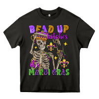 Asphalt Bead up bitches it's Mardi Gras skeleton Heavy Core Tee - FaDigitalArtStudio