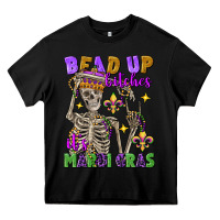 Black Bead up bitches it's Mardi Gras skeleton Heavy Core Tee - FaDigitalArtStudio