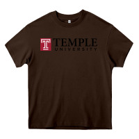 Chocolate Brown The temple university Heavy Core Tee - linhVisuals