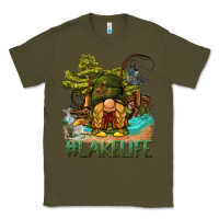 Army Green lake life gnome Classic Tee - BarkalooDesign