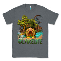 Charcoal Heather lake life gnome Classic Tee - BarkalooDesign