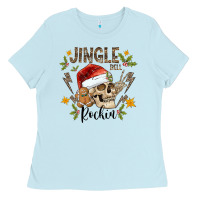 Baby Blue jingle bell rock black Ladies Tee - CowhideDigitalArt
