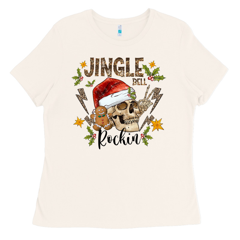 Jingle Bell Rock Black Ladies Tee by CowhideDigitalArt | Teevron