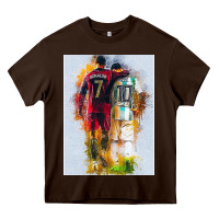 Chocolate Brown messi and ronaldo Heavy Core Tee - linhVisuals