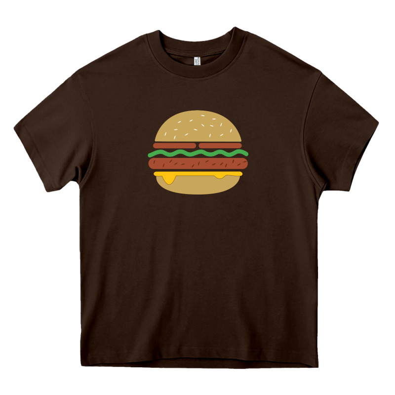 Vintage Burger Print Heavy Core Tee by linhVisuals | Teevron