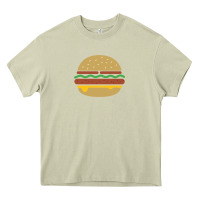 Mossy vintage burger print Heavy Core Tee - linhVisuals