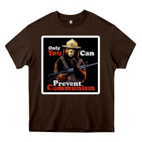 Chocolate Brown only you can prevent communism Heavy Core Tee - linhVisuals