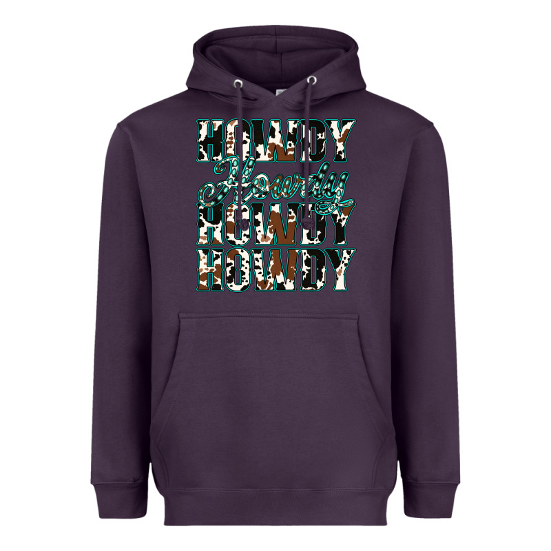 Howdy Cowhide Turquoise Heavyweight Hoodie by Jasminsmagicworld | Teevron