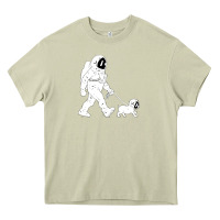 Mossy walking the dog astronaut Heavy Core Tee - linhVisuals
