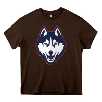 Chocolate Brown wolf head tshirt Heavy Core Tee - linhVisuals