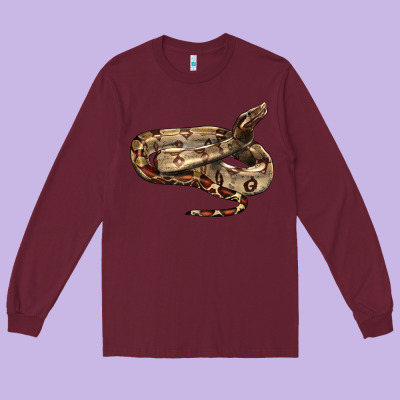 Red Tail Boa Snake Long Sleeve Tee Designed By Lillyallendesigns