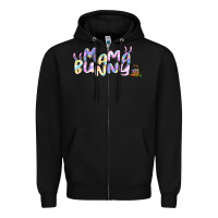 Black easter mama bunny Zipper Hoodie - Jasminsmagicworld