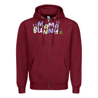 Burgundy easter mama bunny Zipper Hoodie - Jasminsmagicworld