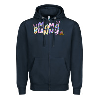 Navy easter mama bunny Zipper Hoodie - Jasminsmagicworld