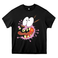 Black courage the cowardly dog Heavy Core Tee - linhVisuals