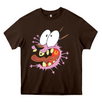 Chocolate Brown courage the cowardly dog Heavy Core Tee - linhVisuals