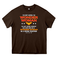 Chocolate Brown wonder  woman Heavy Core Tee - linhVisuals