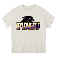 Cream Prairie View A&M Panthers And Lady Panthers Rectangle Patch Heavy Core Tee - linhVisuals
