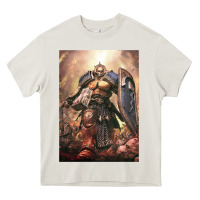 Cream Warhammer Characters Heavy Core Tee - linhVisuals