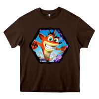 Chocolate Brown CRASH BANDICOOT LEGENDS Heavy Core Tee - linhVisuals