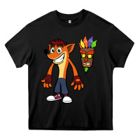 Black CRASH BANDICOOT Heavy Core Tee - linhVisuals