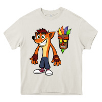 Cream CRASH BANDICOOT Heavy Core Tee - linhVisuals