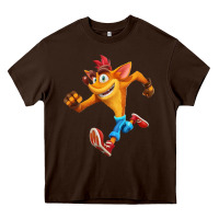 Chocolate Brown CRASH BANDICOOT Heavy Core Tee - linhVisuals
