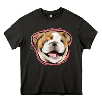 Asphalt bulldog pink glitter Heavy Core Tee - Jasminsmagicworld