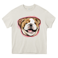 Cream bulldog pink glitter Heavy Core Tee - Jasminsmagicworld