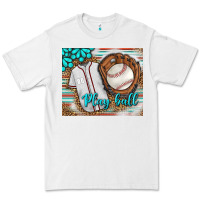 White Baseball Play Ball With Leopard Mousepad Premium Tee - BundleAndBundleShop