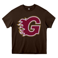 Chocolate Brown guildford flames Heavy Core Tee - linhVisuals