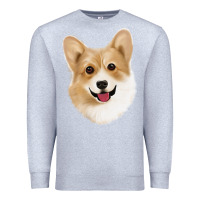Heather Grey Corgi Premium Sweatshirt - Jasminsmagicworld