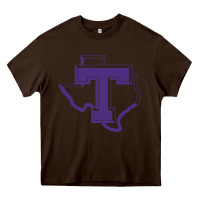 Chocolate Brown tarleton tontexas Heavy Core Tee - linhVisuals