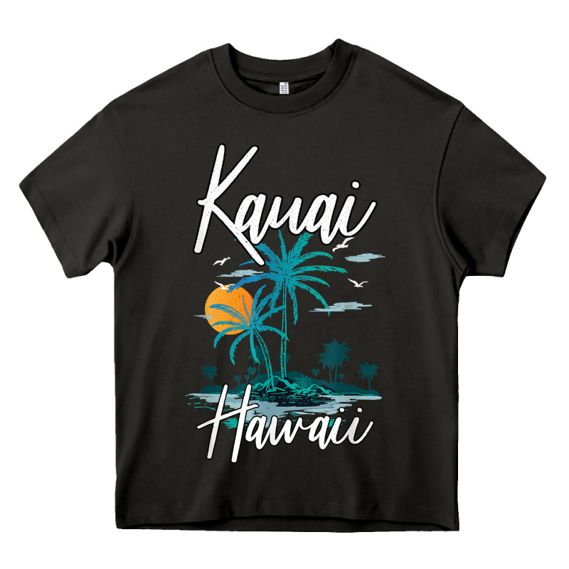 Family Vacation Retro Sunset Hawaii Kauai T Shirt Heavy Core Tee by linhVisuals | Teevron