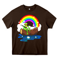 Chocolate Brown the rainbow connection Heavy Core Tee - linhVisuals