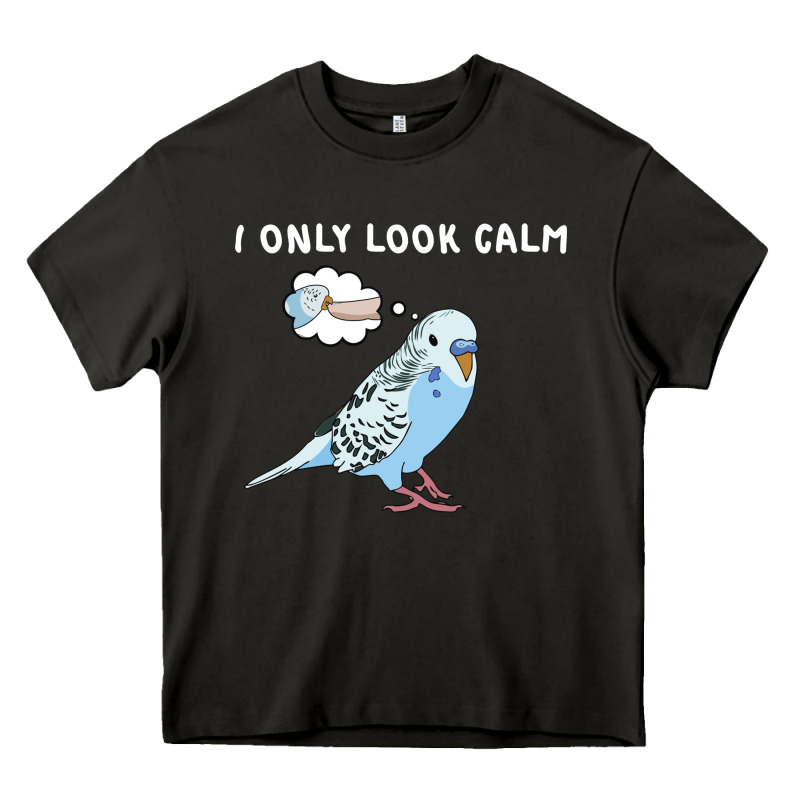 Parakeet Bird Biting Finger Funny I Only Look Calm Heavy Core Tee by linhVisuals | Teevron