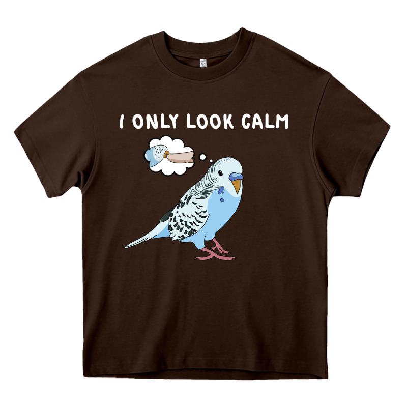 Parakeet Bird Biting Finger Funny I Only Look Calm Heavy Core Tee by linhVisuals | Teevron