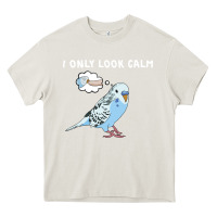 Cream parakeet bird biting finger funny i only look calm Heavy Core Tee - linhVisuals
