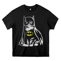 Black catman tshirt Heavy Core Tee - linhVisuals