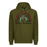 Army Green reindeer rainbow christmas Premium Hoodie - RanaPortraitStore