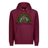 Burgundy reindeer rainbow christmas Premium Hoodie - RanaPortraitStore