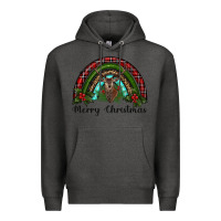 Charcoal Heather reindeer rainbow christmas Premium Hoodie - RanaPortraitStore