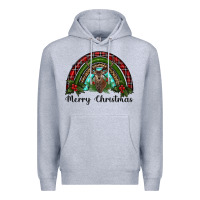 Heather Grey reindeer rainbow christmas Premium Hoodie - RanaPortraitStore