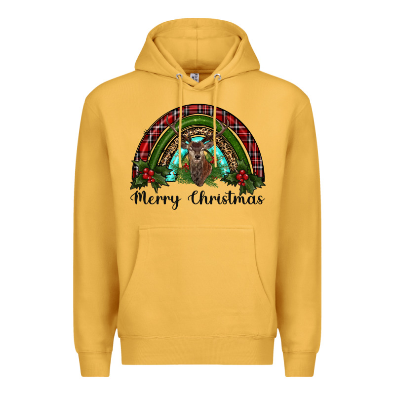 Reindeer Rainbow Christmas Premium Hoodie by RanaPortraitStore | Teevron