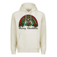 Oatmeal Heather reindeer rainbow christmas Premium Hoodie - RanaPortraitStore