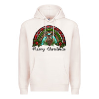 Pale Pink reindeer rainbow christmas Premium Hoodie - RanaPortraitStore