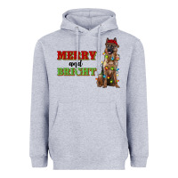 Heather Grey merry and bright german shepherd Heavyweight Hoodie - RanaPortraitStore