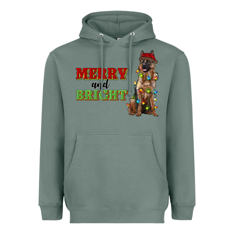 Merry And Bright German Shepherd Heavyweight Hoodie by RanaPortraitStore | Teevron