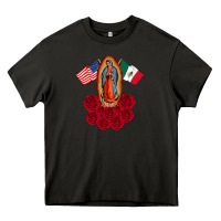 Asphalt our lady virgen de guadalupe mexican american flag holiday Heavy Core Tee - linhVisuals